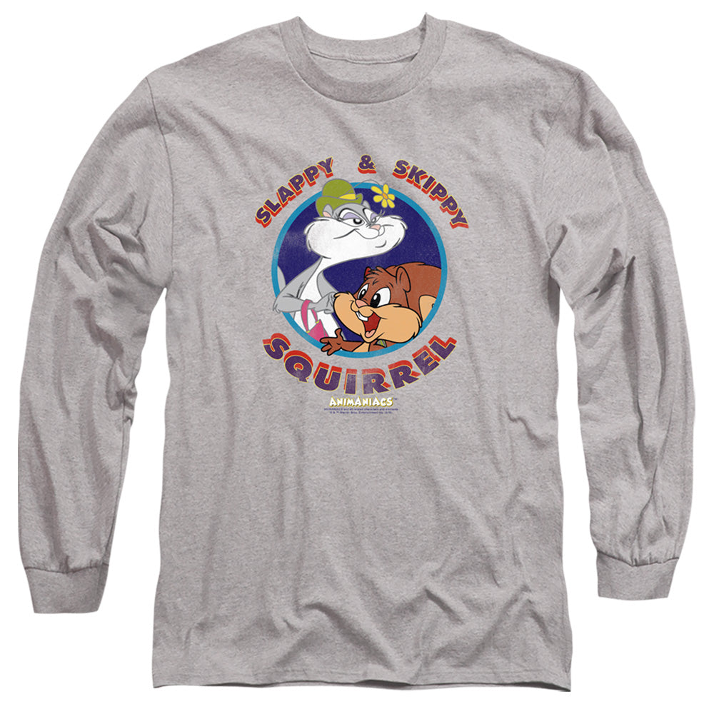 Animaniacs Slappy And Skippy Squirrel Mens Long Sleeve Shirt Athletic Heather Hoodie, Sweatshirt | CiraTrend.com (Image 2)