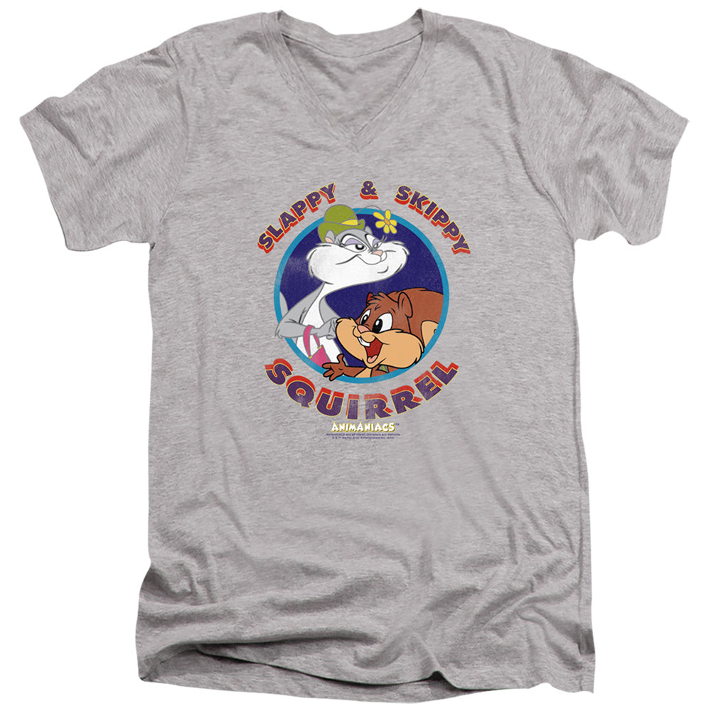 Animaniacs Slappy And Skippy Squirrel Mens Slim Fit V-Neck T Shirt Athletic Heather Hoodie, Sweatshirt | CiraTrend.com