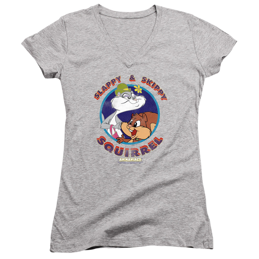 Animaniacs Slappy Skippy Squirrel Junior Sheer Cap Sleeve Athletic Heather T-Shirts, Hoodie, Sweatshirt