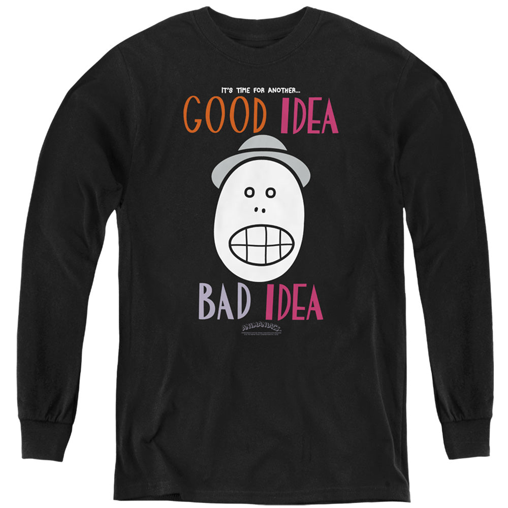 Animaniacs Good Idea Bad Idea Long Sleeve Kids Youth T Shirt Black Hoodie, Sweatshirt | CiraTrend.com