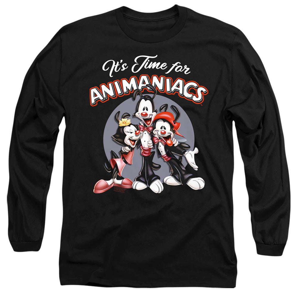 Animaniacs Its Time For Mens Long Sleeve Shirt Black Hoodie, Sweatshirt | CiraTrend.com (Image 2)