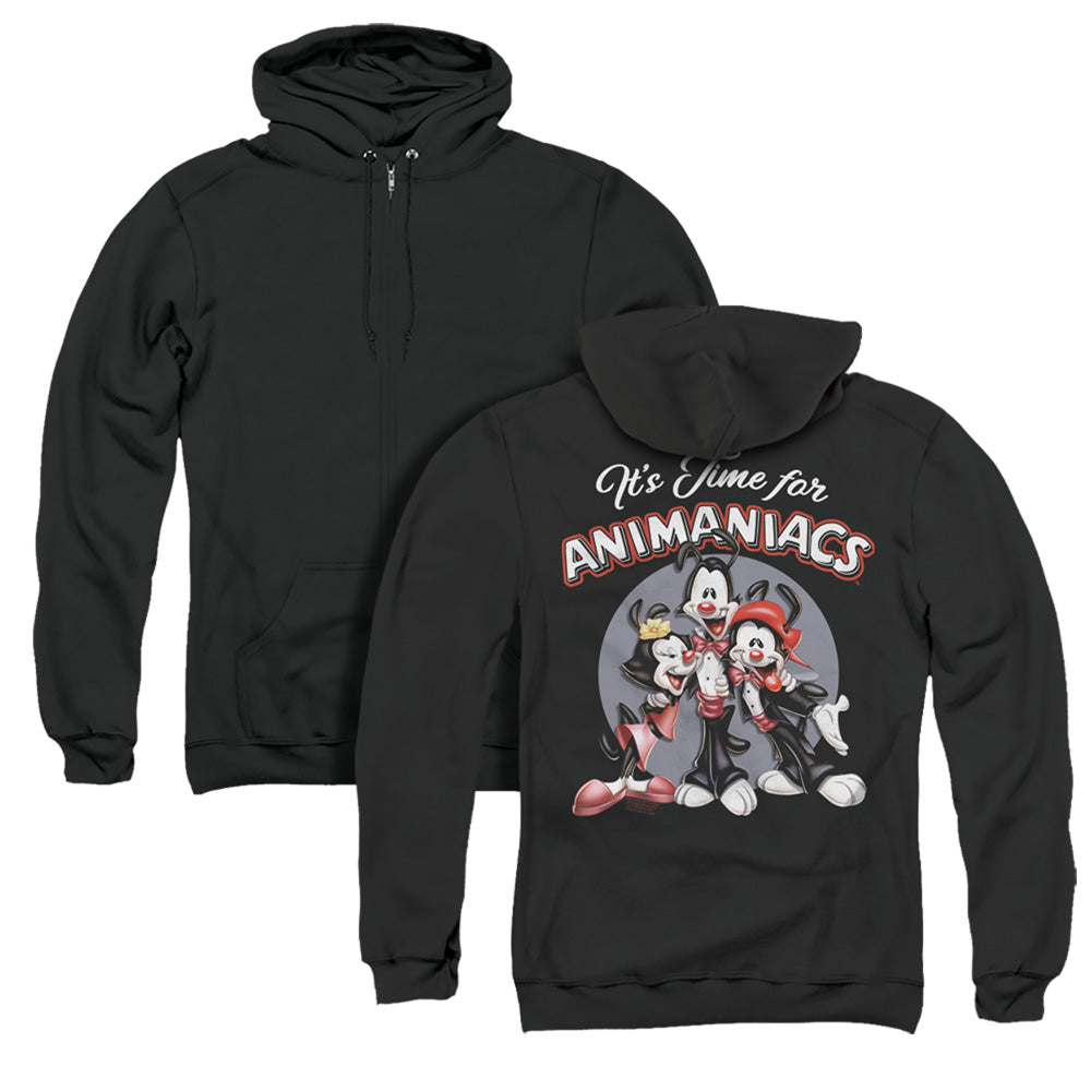 Animaniacs Its Time For Back Print Zipper Mens Hoodie Black T-Shirts, Sweatshirt | CiraTrend.com