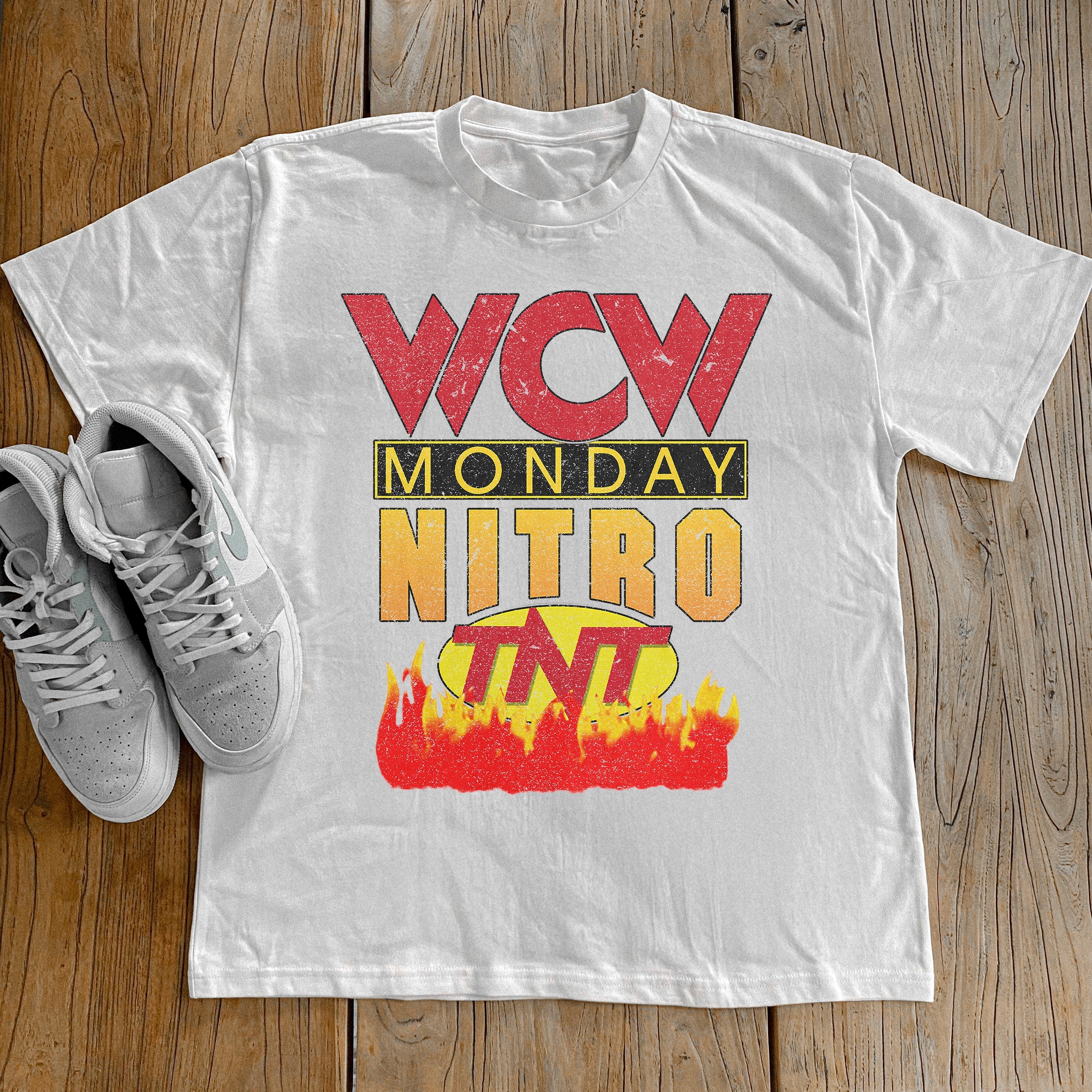WCW MONDAY NITRO TNT HEAVYWEIGHT WHITE T-SHIRT Hoodie, Sweatshirt | CiraTrend.com (Image 1)