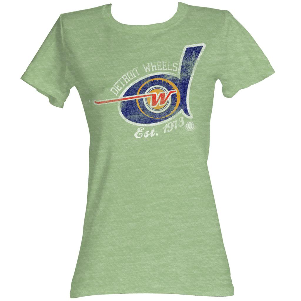 Wfl Girls Juniors S/S T-Shirt - Detroit Wheels - Solid Kelly Hoodie, Sweatshirt | CiraTrend.com