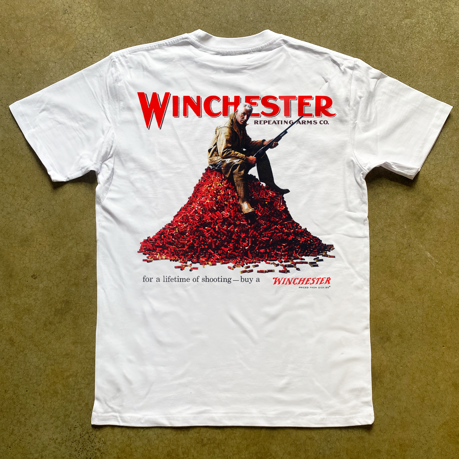 WINCHESTER 'REPEATING ARMS CO.' HEAVYWEIGHT WHITE T-SHIRT Hoodie, Sweatshirt | CiraTrend.com (Image 1)