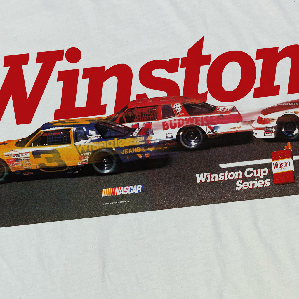 WINSTON 'NASCAR RACING' 80S CUT-OFF WHITE TEE Hoodie, Sweatshirt | CiraTrend.com (Image 2)