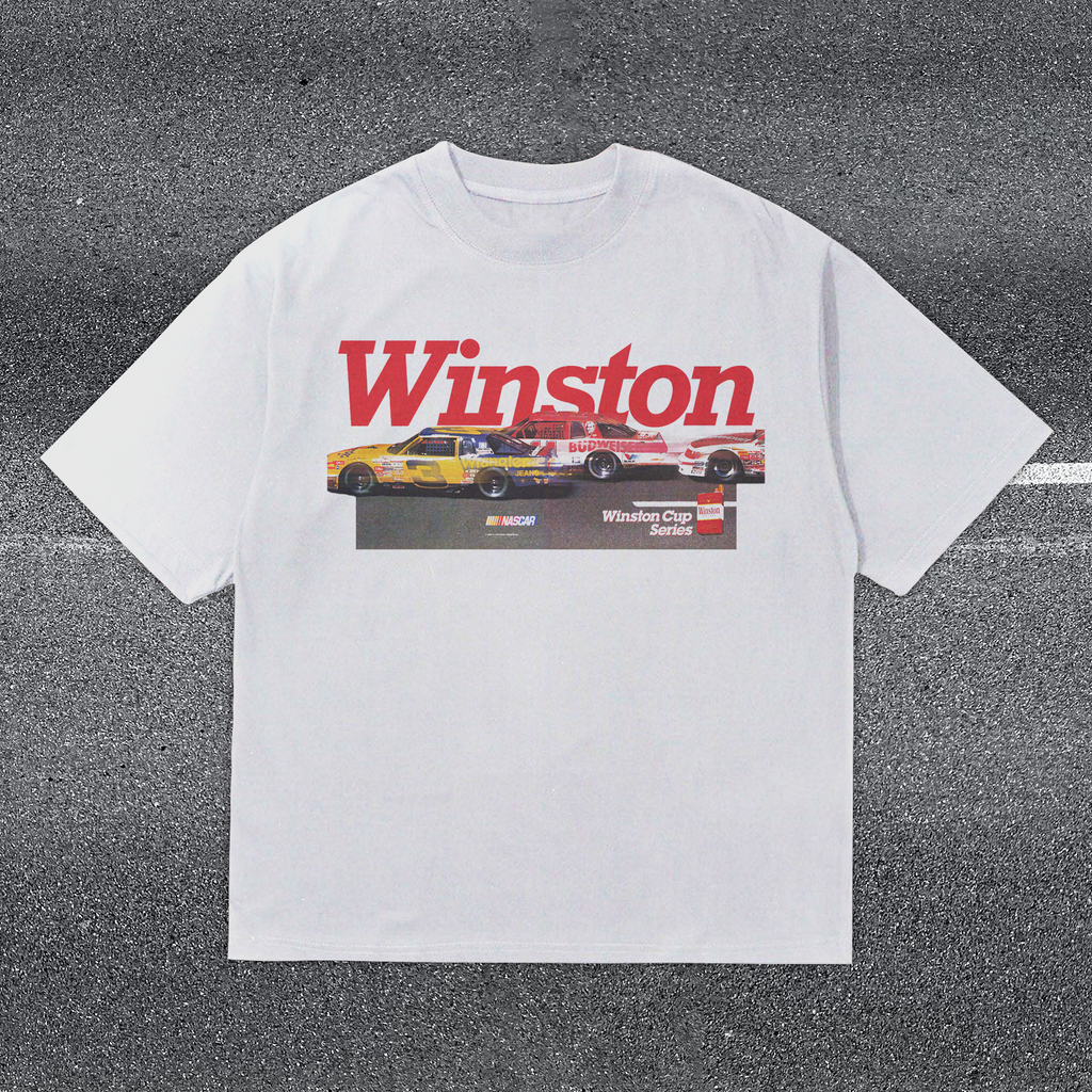 WINSTON 'NASCAR RACING' 80s HEAVYWEIGHT WHITE T-SHIRT Hoodie, Sweatshirt | CiraTrend.com (Image 1)