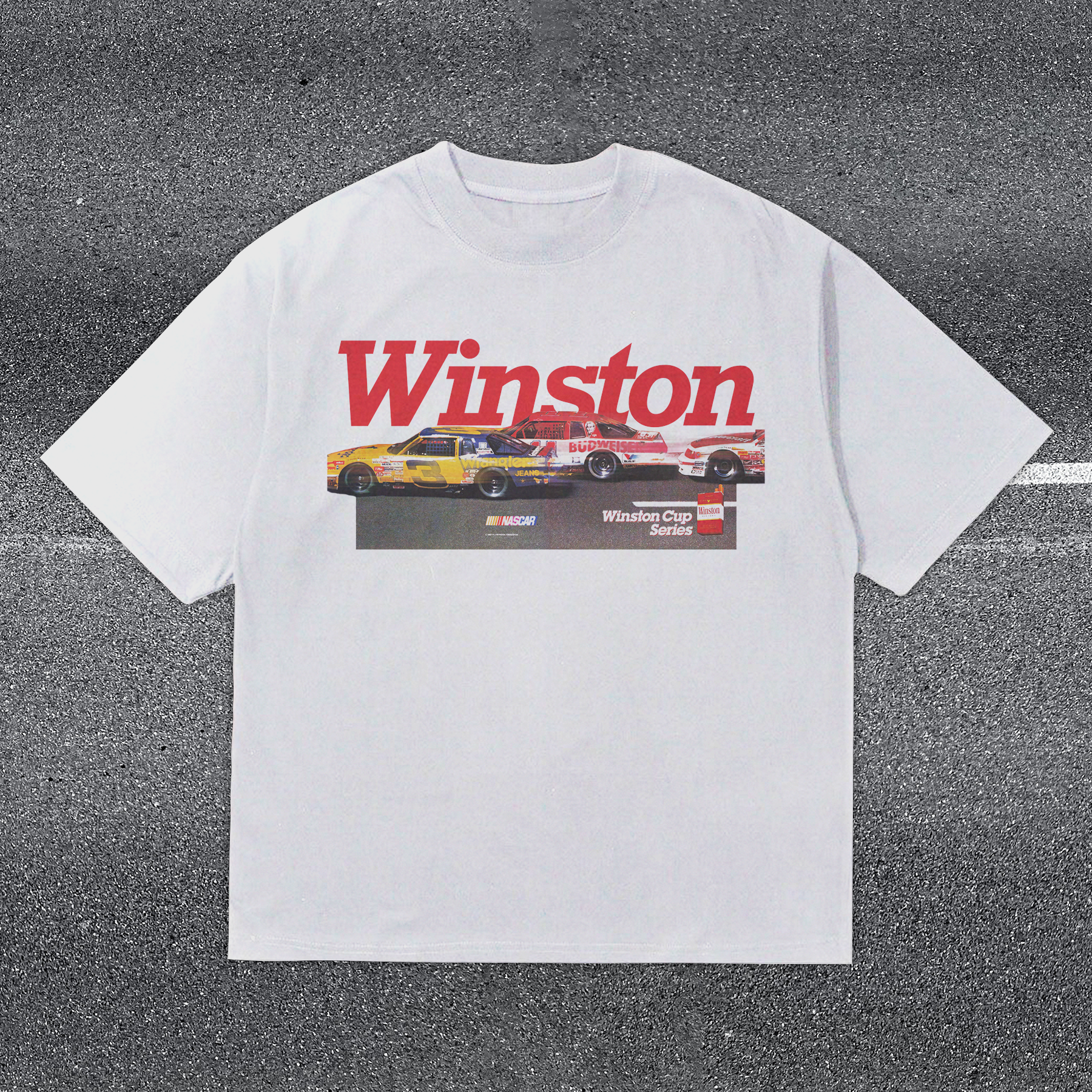 WINSTON 'NASCAR RACING' 80s HEAVYWEIGHT WHITE T-SHIRT Hoodie, Sweatshirt | CiraTrend.com (Image 1)