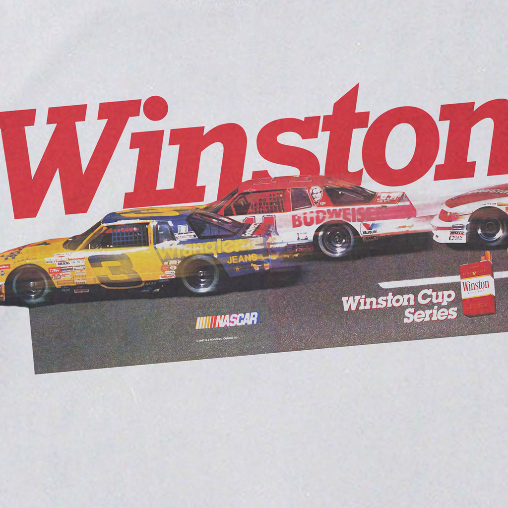 WINSTON 'NASCAR RACING' 80s HEAVYWEIGHT WHITE T-SHIRT Hoodie, Sweatshirt | CiraTrend.com (Image 2)