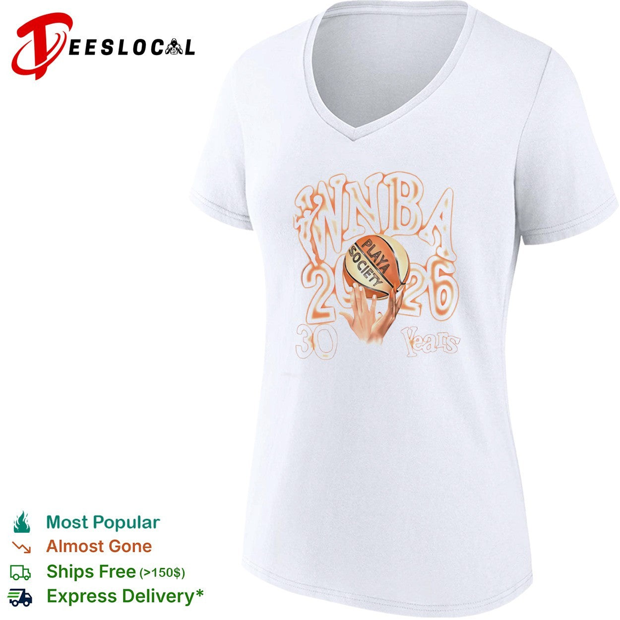 WNBA Playa Society 2026 30 Years basketball shirt