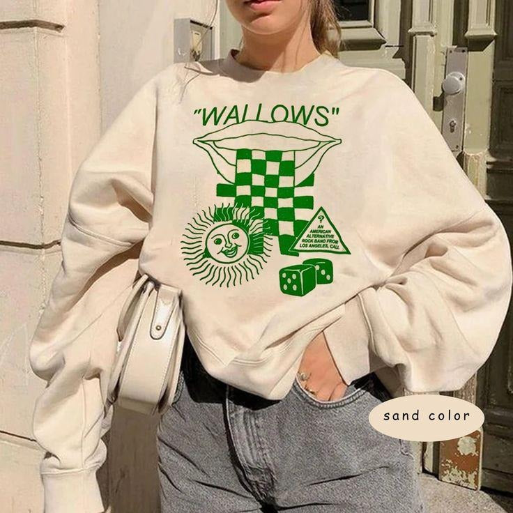 Wallows Aesthetic Y2K Sweatshirt - Remote 2022 PREMIUM Unisex Tee, Vintage Band Hoodie | CiraTrend.com