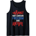 Warning May Contain Freedom And Alcohol 4th Of July Party Tank Top MADE IN USA T-Shirts, Hoodie, Sweatshirt | CiraTrend.com