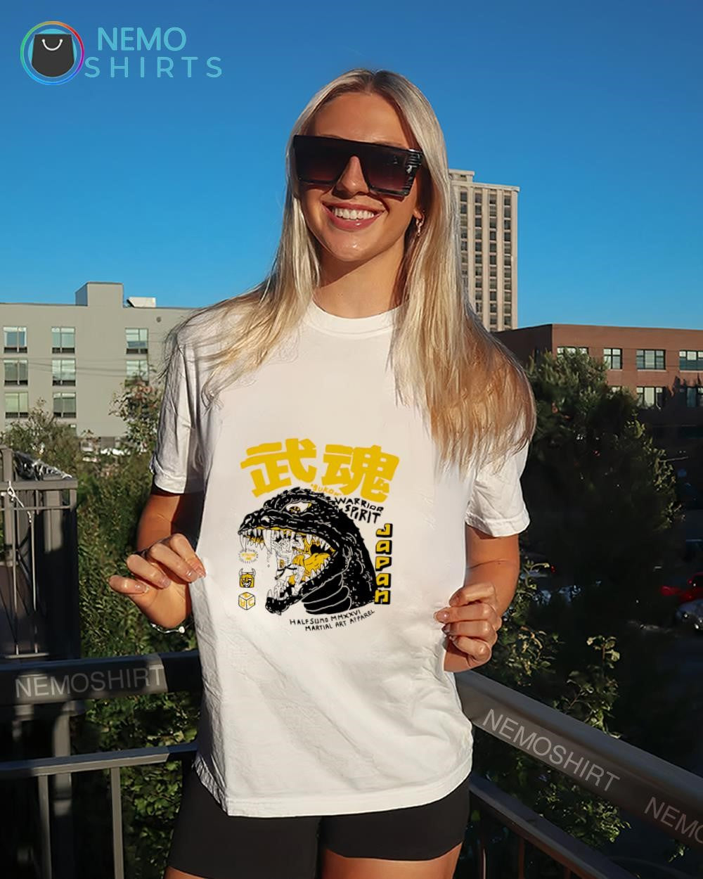 Warrior Spirit Japan Half Sumo Kaiju monster shirt