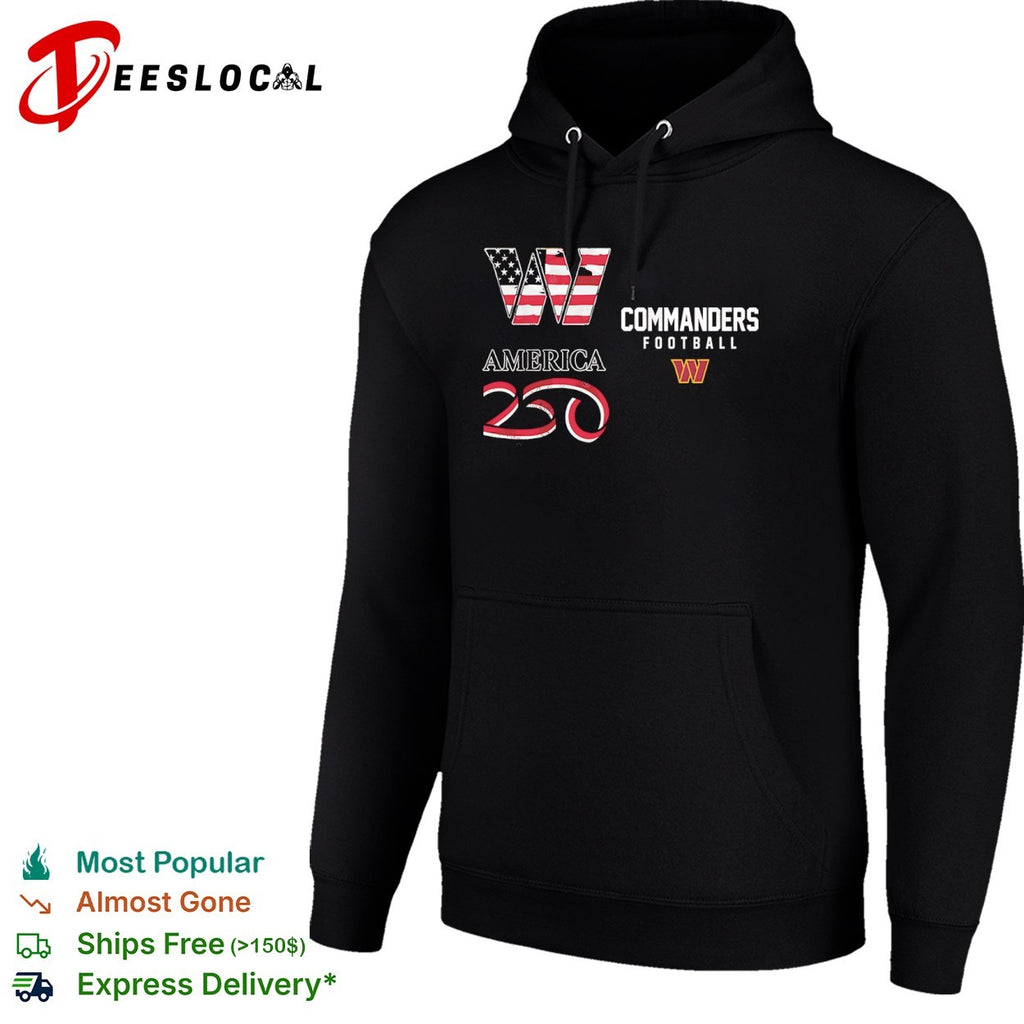 Washington Commanders America 250 Football W Flag shirt