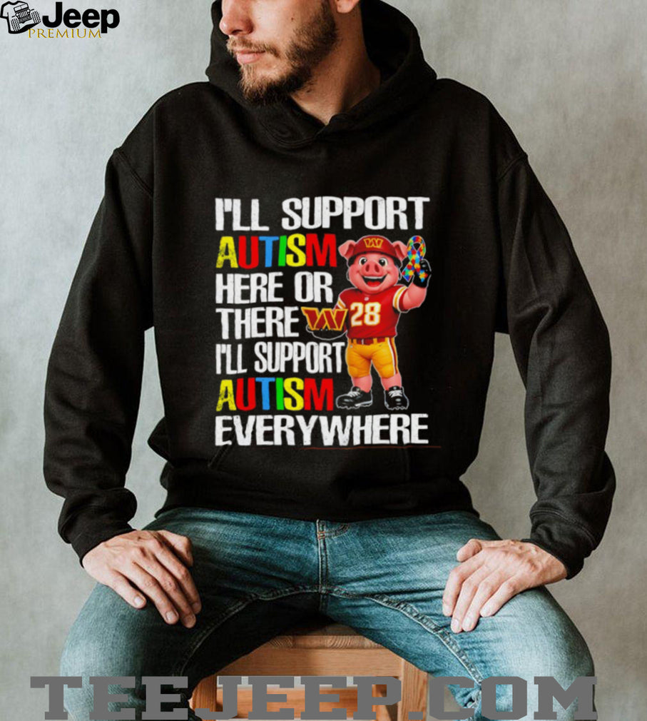 Washington Commanders Major Tuddy Autism Awareness Support T Shirt