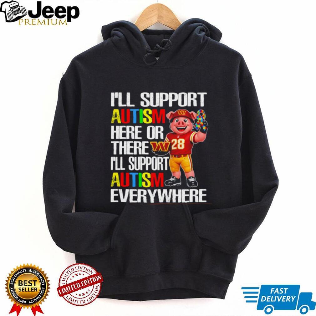 Washington Commanders Major Tuddy Autism Awareness Support T Shirt