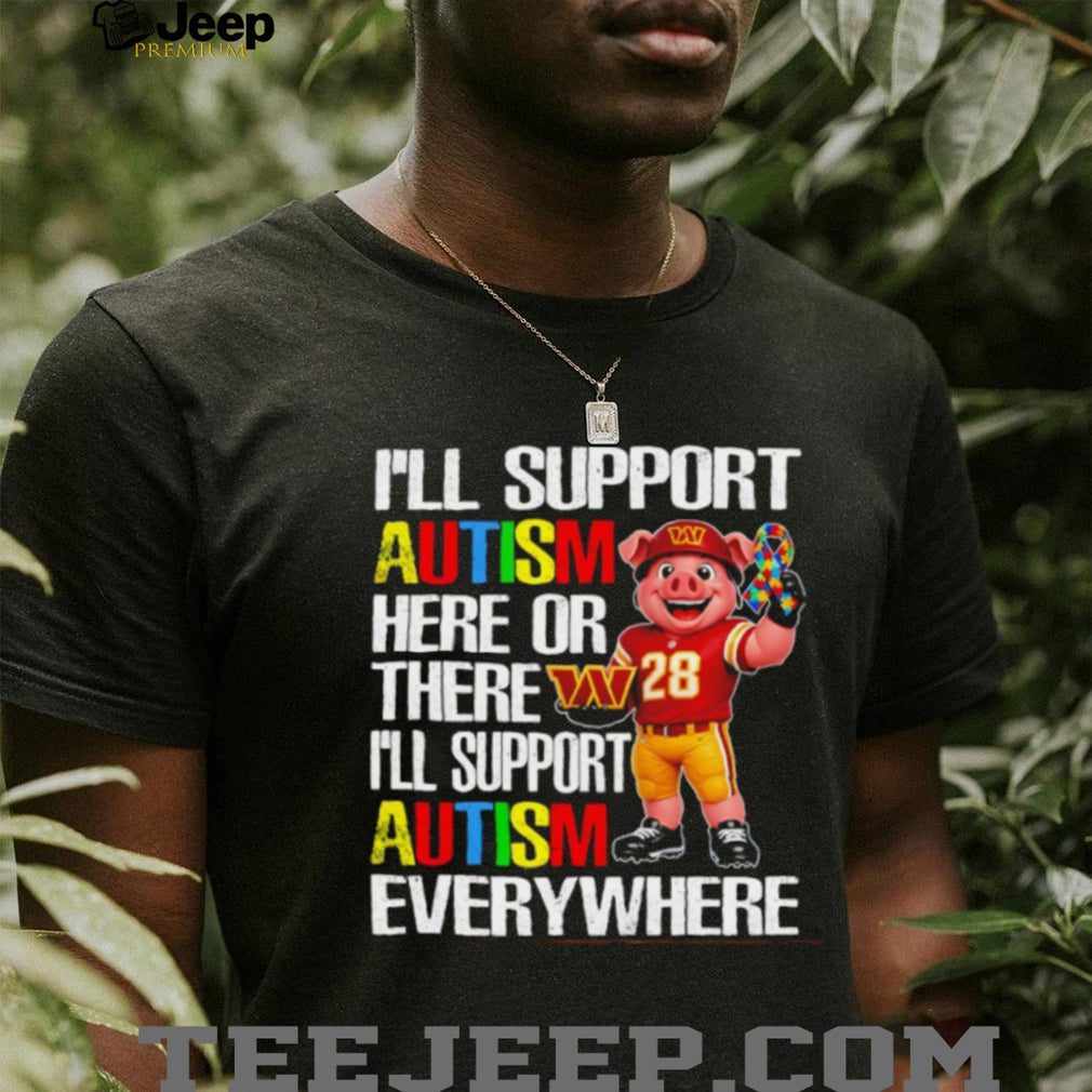 Washington Commanders Major Tuddy Autism Awareness Support T Shirt