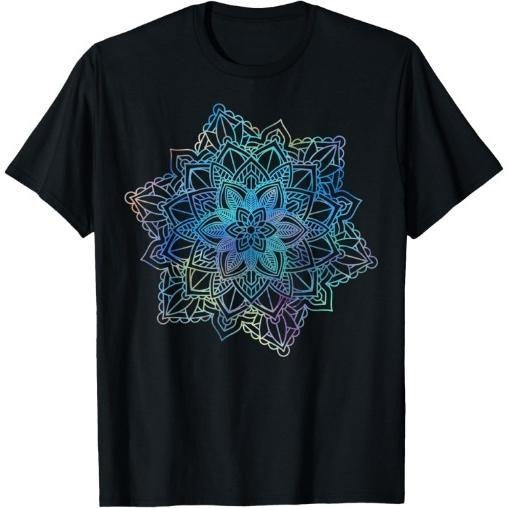 Watercolor Mandala Sacred Fractal Geometry Art Good Vibe T-Shirt Made in USA Hoodie, Sweatshirt | CiraTrend.com