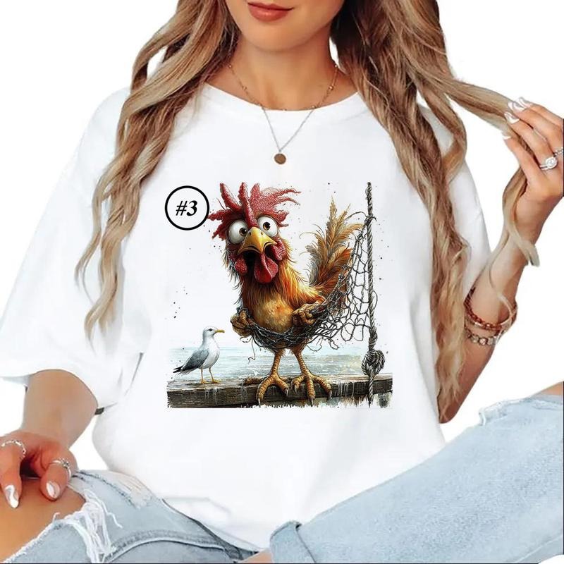 Watercolor Rooster Custom Graphics Chicken Unisex T-shirt Hoodie Sweatshirt Cute 1 Cotton Menswear | CiraTrend.com