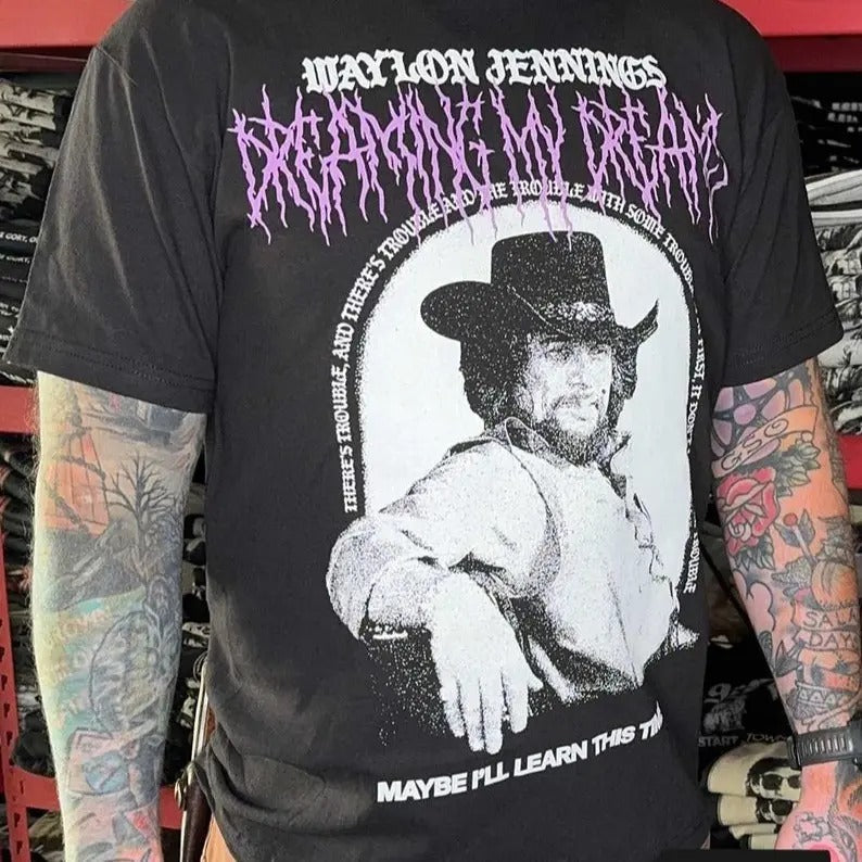 Waylon Jennings Dreaming My Dreams Short Sleeve, The Highwaymen Shirt, Music Retro Shirt Gift for Men and Women Hoodie,...