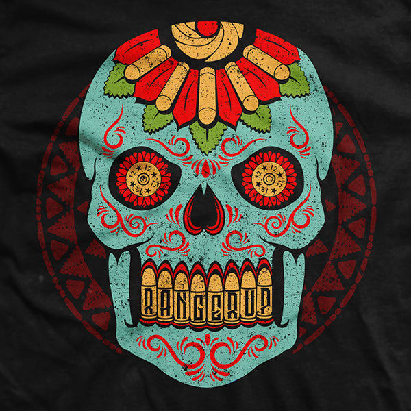 Halloween - Blue Sugar Skull T-Shirt Hoodie, Sweatshirt | CiraTrend.com (Image 2)