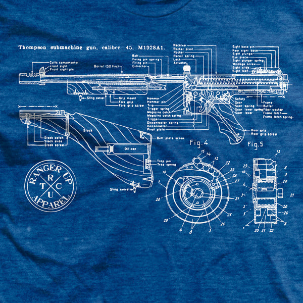 Members Only Thompson Gun Blueprint T-Shirt Hoodie, Sweatshirt | CiraTrend.com (Image 2)