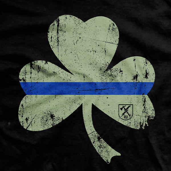 Thin Blue Line Shamrock T-Shirt Hoodie, Sweatshirt | CiraTrend.com (Image 2)