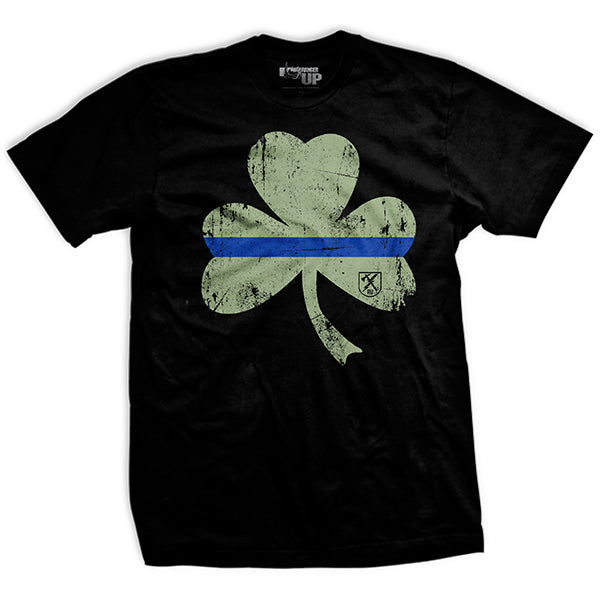 Thin Blue Line Shamrock T-Shirt Hoodie, Sweatshirt | CiraTrend.com (Image 1)