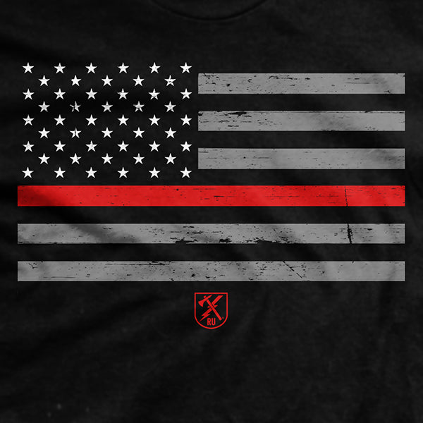 Thin Red Line Flag T-Shirt Hoodie, Sweatshirt | CiraTrend.com (Image 2)