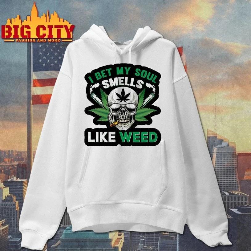 Weed Skull I bet my soul Smells Like weed shirt