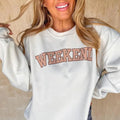 Weekend Graphic Sweatshirt, Kylie Pitts Weekend Graphic Sweatshirt summer see T-Shirts, Hoodie | CiraTrend.com
