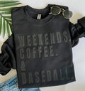 Weekends Coffee & Baseball Embroided Sweatshirt