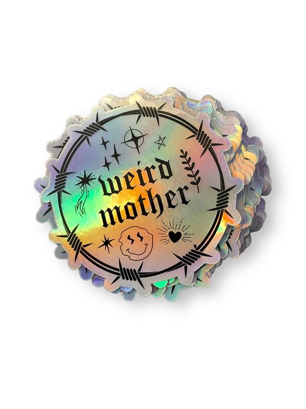 Weird Mother 90s tattoo holographic vinyl sticker, 3 inches T-Shirts, Hoodie, Sweatshirt | CiraTrend.com