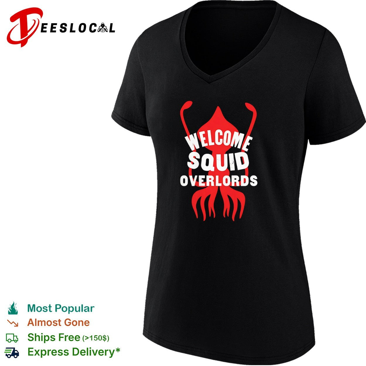Welcome Squid Overlords Red Kraken Animal Marine Life Ocean Biology Enthusiast shirt