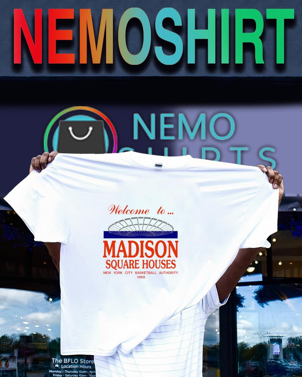 Welcome to madison square houses New York Knicks basketball authority 1968 shirt
