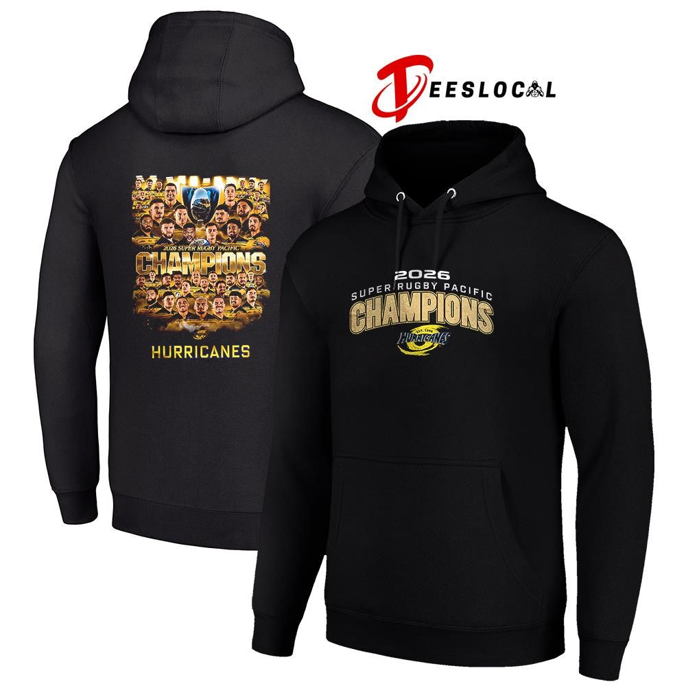 Wellington Hurricanes Super Rugby Pacific 2026 Champions team graphic shirt