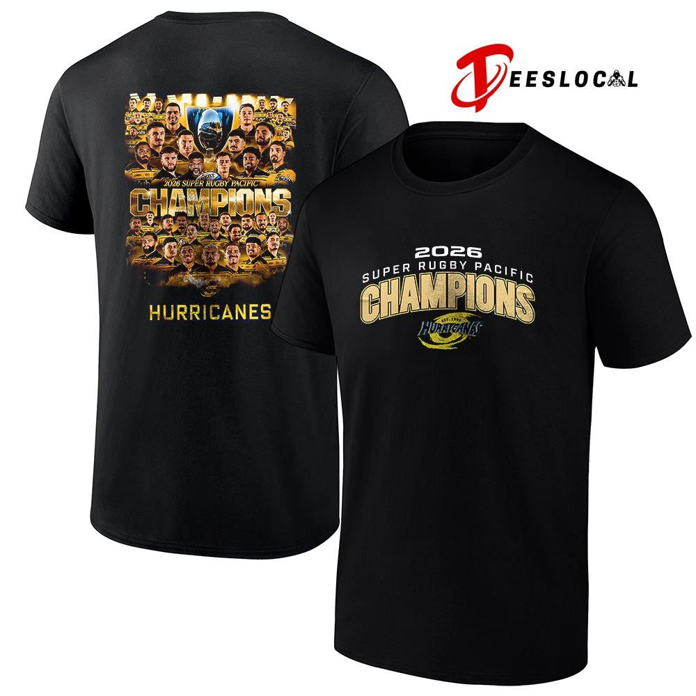 Wellington Hurricanes Super Rugby Pacific 2026 Champions team graphic shirt