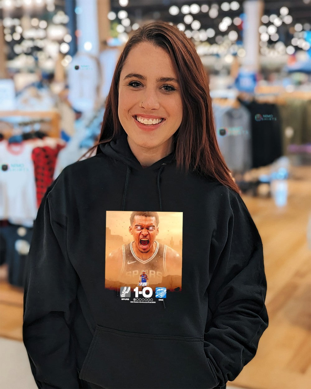 Wemby Alien 1-0 victory San Antonio Spurs and OKC Thunder matchup shirt