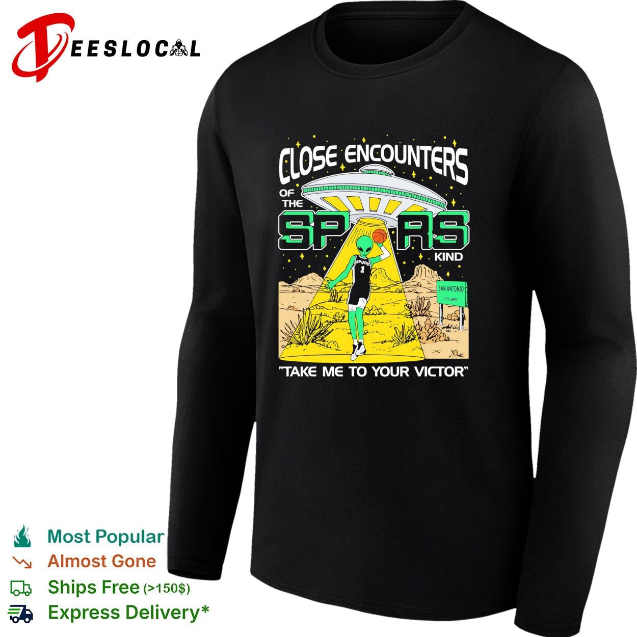 Wemby alien abducting cowboy close encounters of the Spurs kind take me to your victor shirt