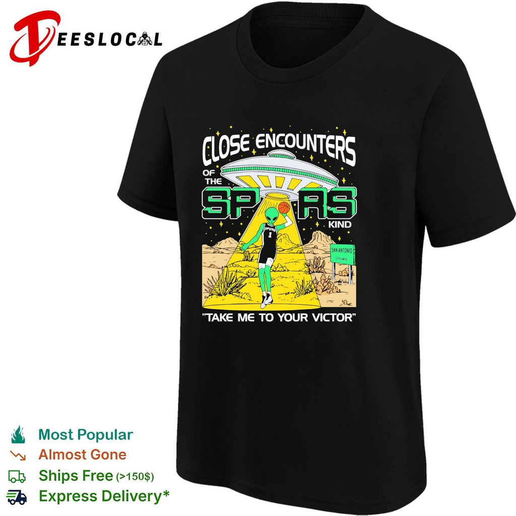 Wemby alien abducting cowboy close encounters of the Spurs kind take me to your victor shirt