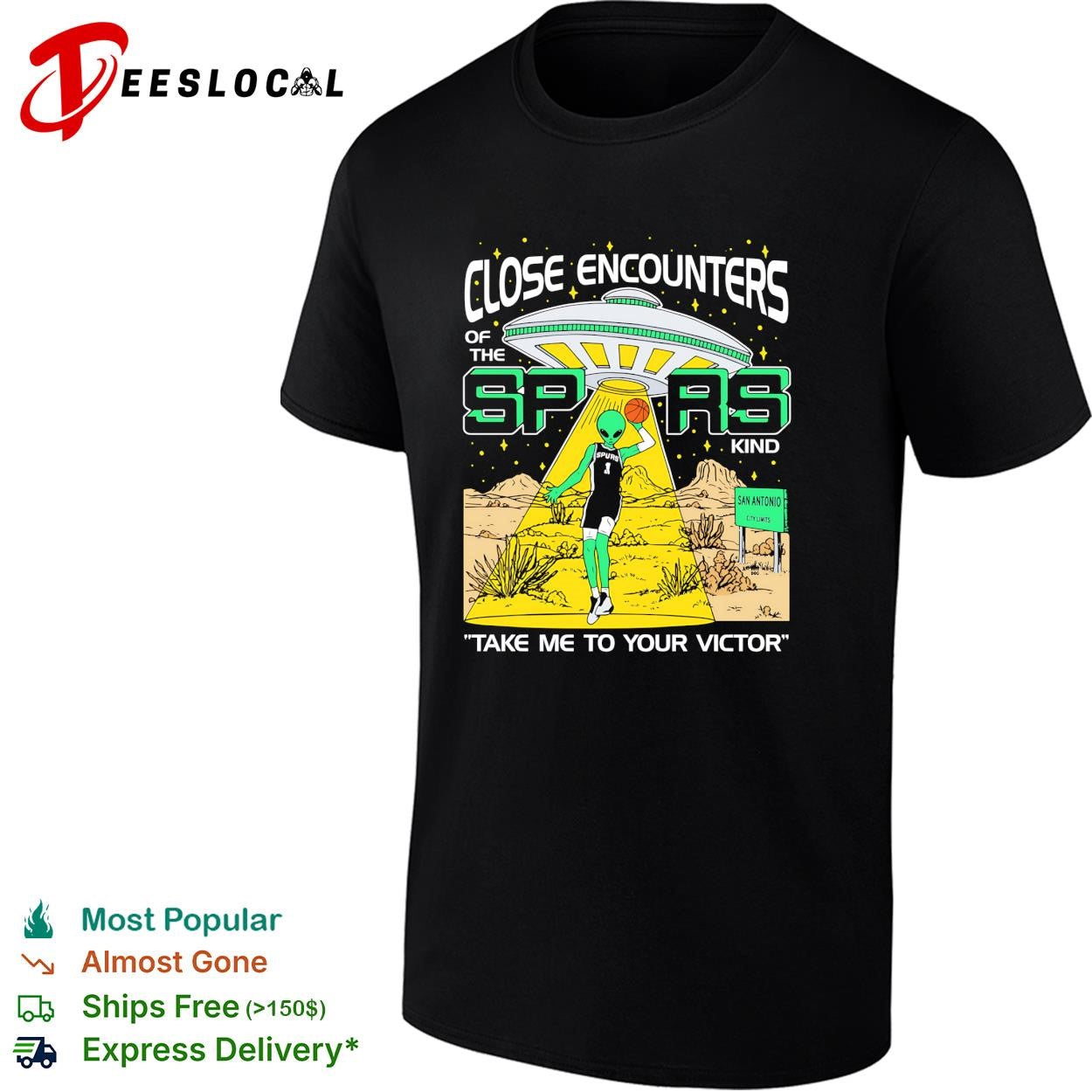 Wemby alien abducting cowboy close encounters of the Spurs kind take me to your victor shirt