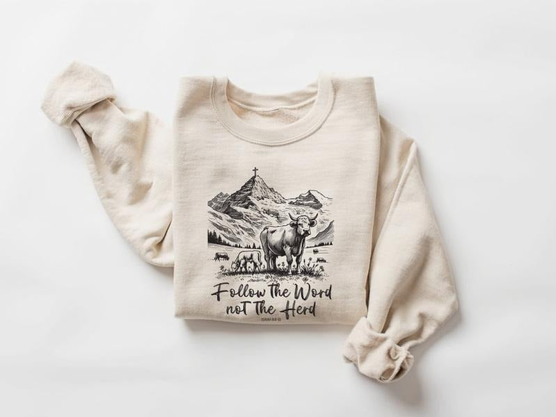 Western Christian Follow The Word Not The Herd Shirt, Isaiah 8:11-13 Shirt, Bible Verse Shirt, Christian Gift, Faith Shirt, Jesus  T-shirt, sweater and Hoodie