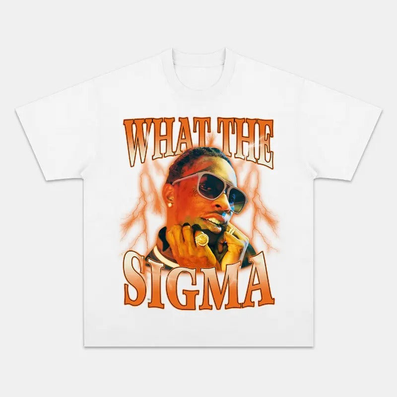 What the Sigma Graphic T-Shirt - Thug Face Cotton Menswear Hoodie, Sweatshirt | CiraTrend.com