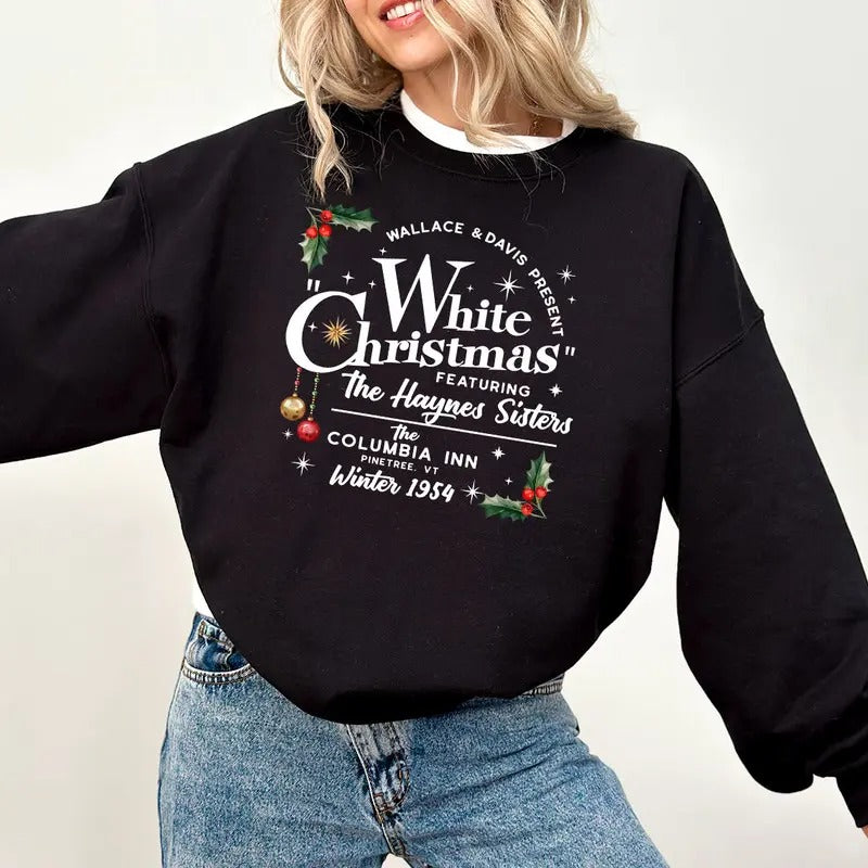 White Christmas Movie Sweatshirt, Christmas Movies Sweatshirt , Christmas Holiday Shirt, White Christmas Movie Shirt,...