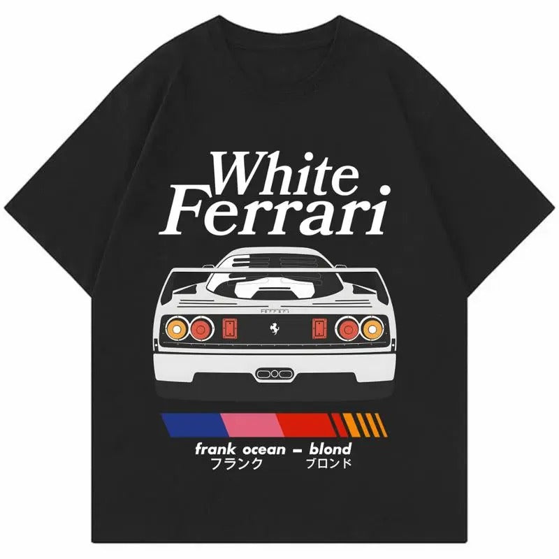 White Ferrarii F40 T-Shirt, Car Enthusiast T-Shirt, Car Clothing Hoodie, Sweatshirt | CiraTrend.com
