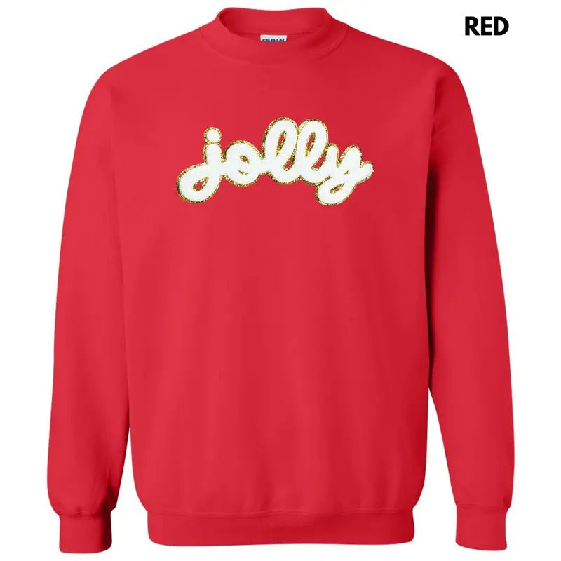 White Jolly Chenille Patch Sweatshirt T-Shirts, Hoodie | CiraTrend.com
