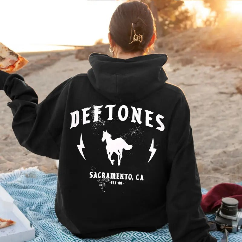White Pony Back Hoodie, Deftoness Merch, Heavy Metal Band Shirt, Unisex Sweater Pullover Tee Sweatshirt | CiraTrend.com