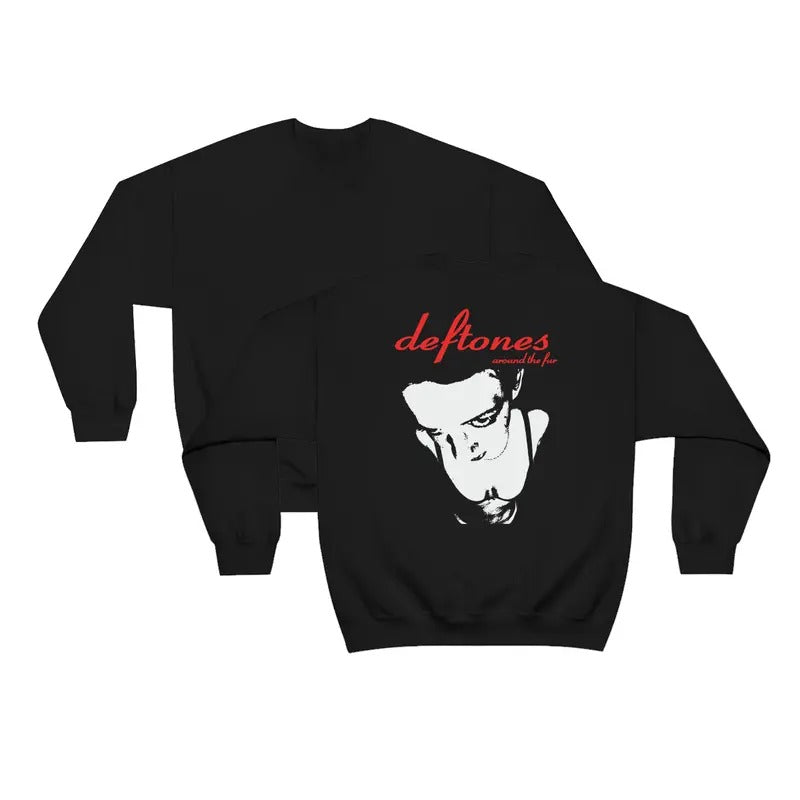 White Pony Deftones Back Sweatshirt, Vintage Gothic Shirt, Deft0nes Fan 90's Fashion, Unisex Long Sleeve Crewneck, Casual...