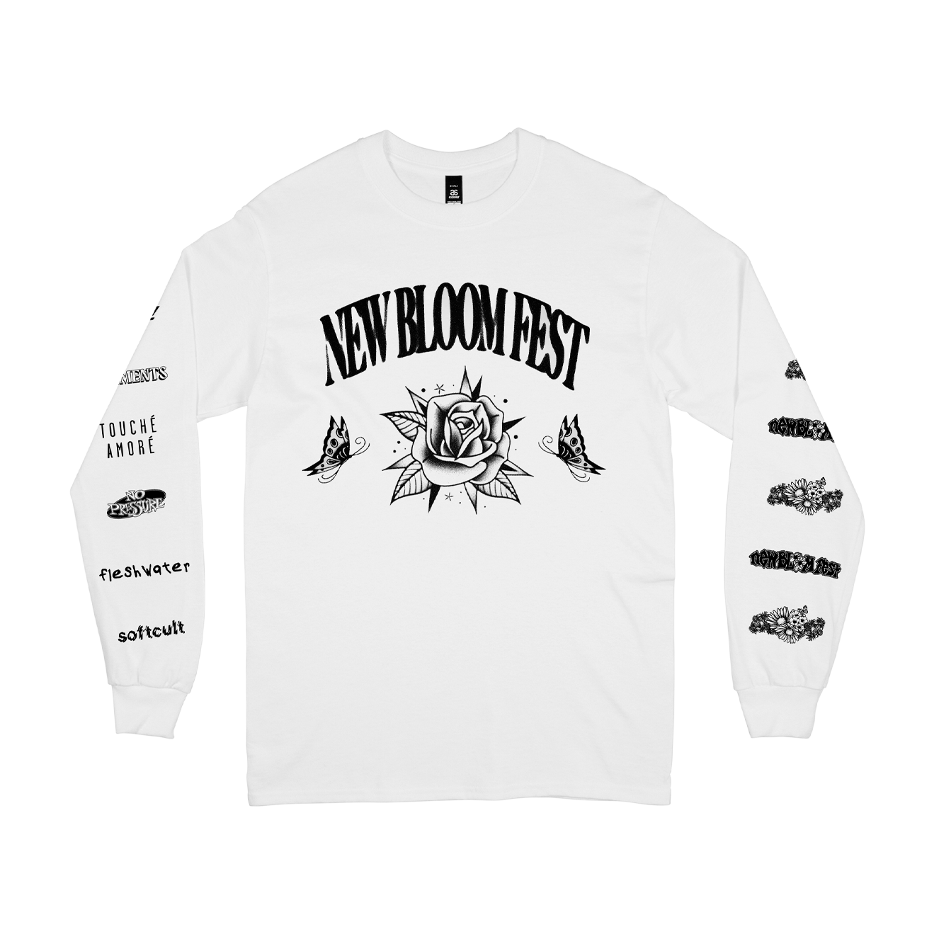 "Rose (White)" L/S T-Shirt Hoodie, Sweatshirt | CiraTrend.com