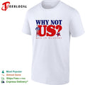 Why Not Us Men in Blazers Uncle Sam Soccer Patriotic USA Stars shirt